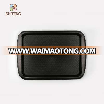 Black rectangle plastic melamine food serving dinner canteen plates