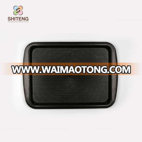 Black rectangle plastic melamine food serving dinner canteen plates